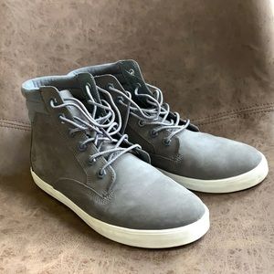 Grey high top timberlands